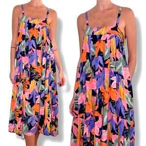 Anthropologie Abel the Label Leonard Tropical Sleeveless Maxi Dress Size Small
